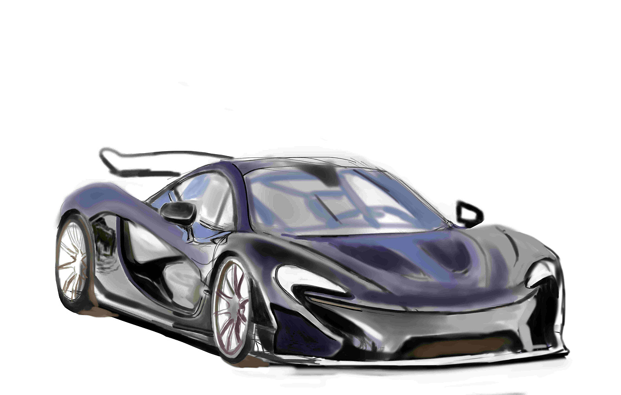 迈凯伦p1写实绘画详细步骤图