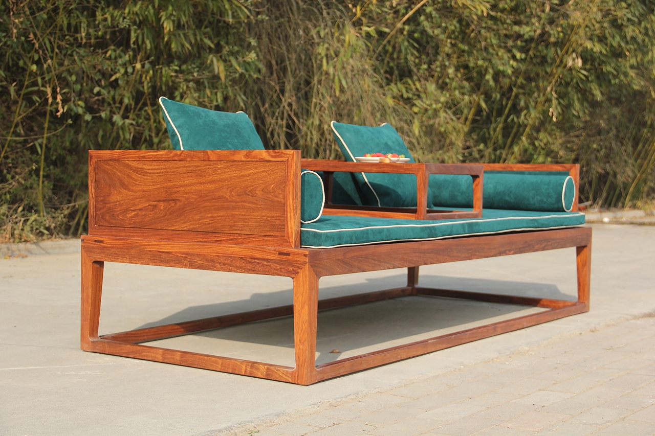 非洲草花梨罗汉床+禅椅三件套（图ZMTQ4NTU4MTc2） - 生活用品 - 站酷设计师lishengkai2013原创素材 - 站酷ZCOOL