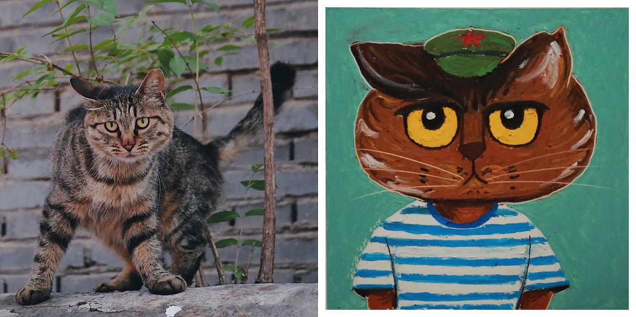 猫咪大头照1——油画棒（图ZMjI1MDc1MzQ4） - 艺术插画 - 站酷设计师shiHany原创素材 - 站酷ZCOOL