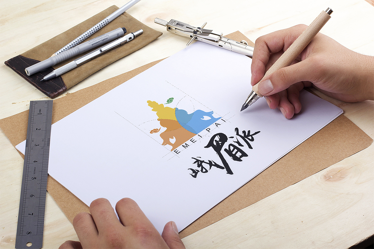 峨眉派吃喝玩乐品牌logo设计