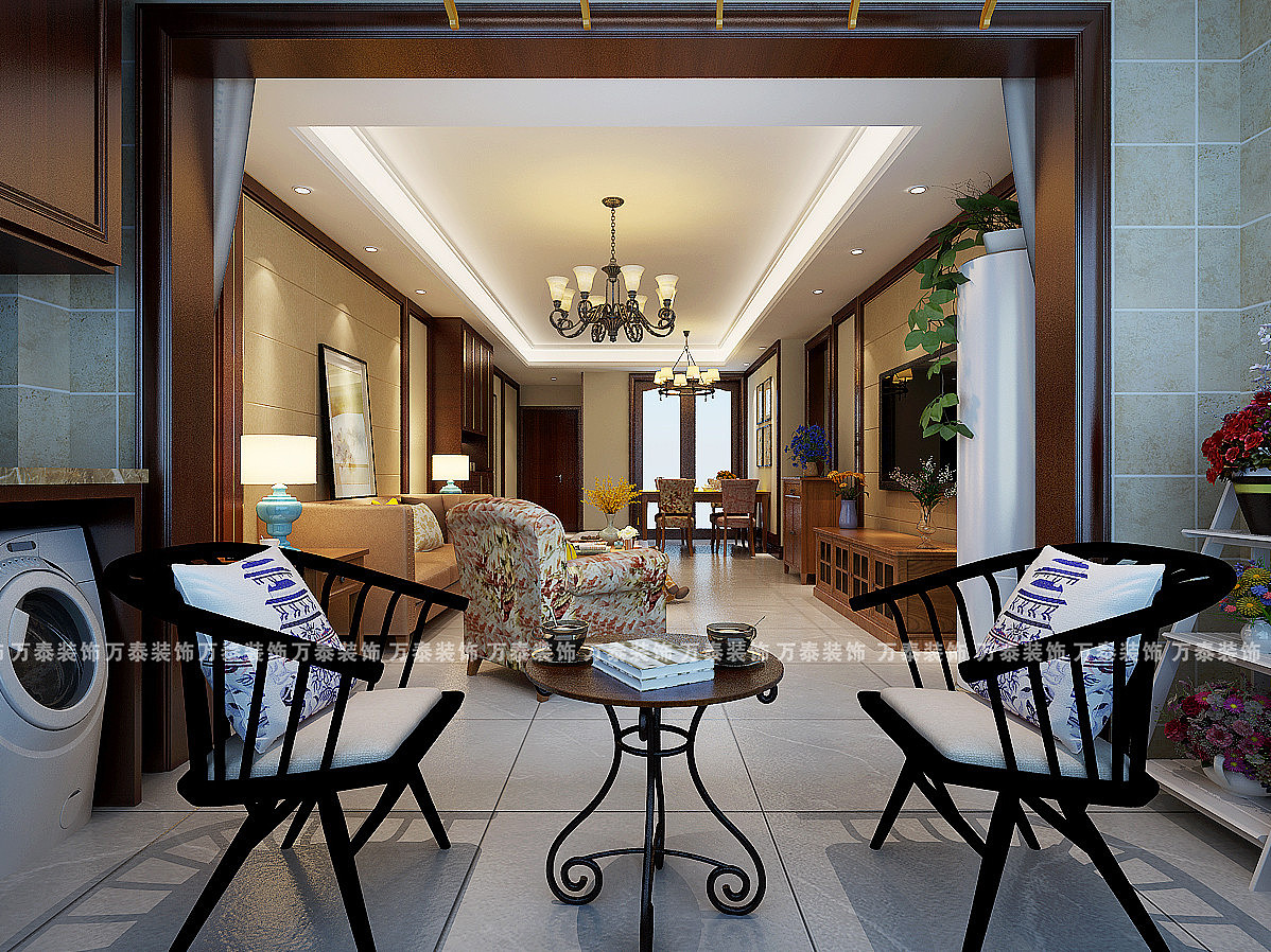 济南室内装修济南万泰装饰恒大龙奥御苑美式乡村效果图分享