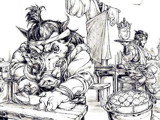 猪年贺图之唐僧宴