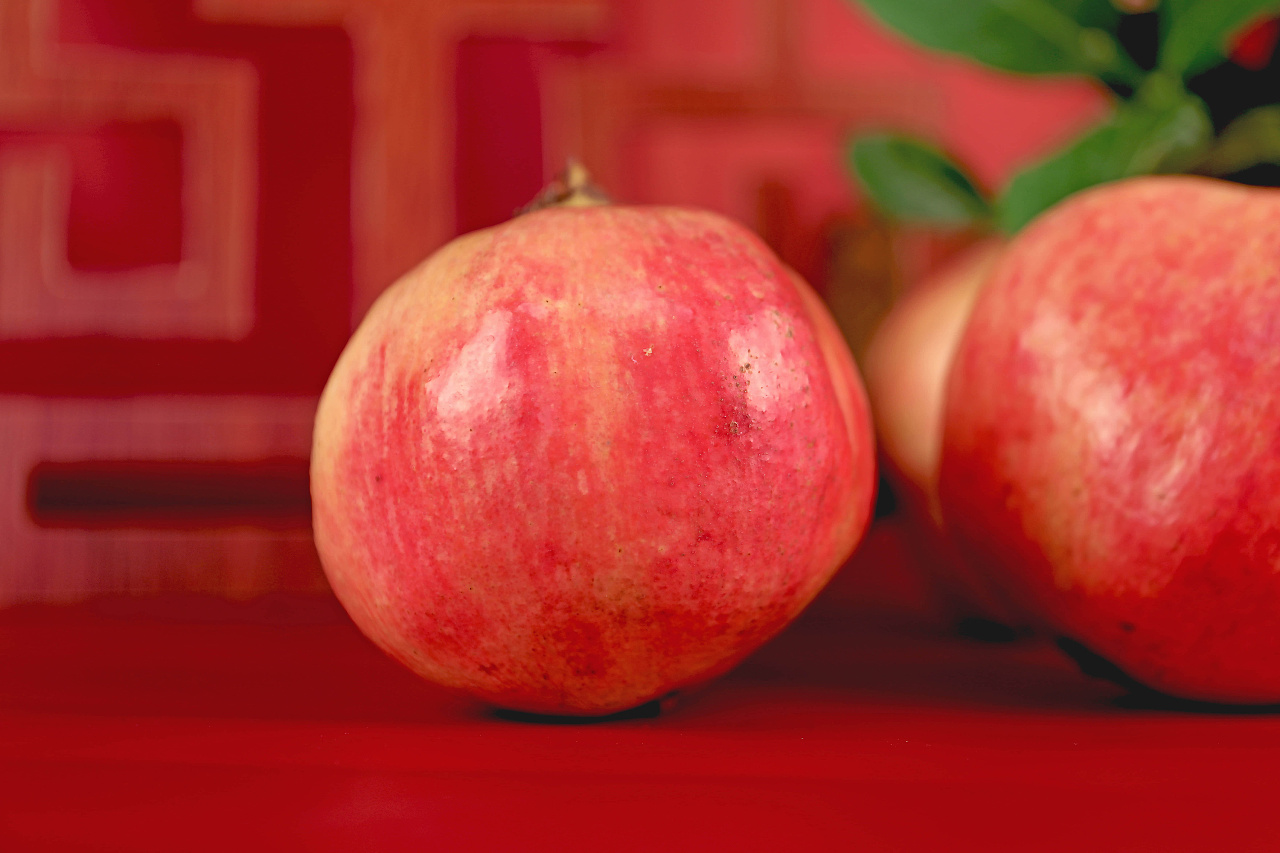 中国风红色喜庆石榴摄影