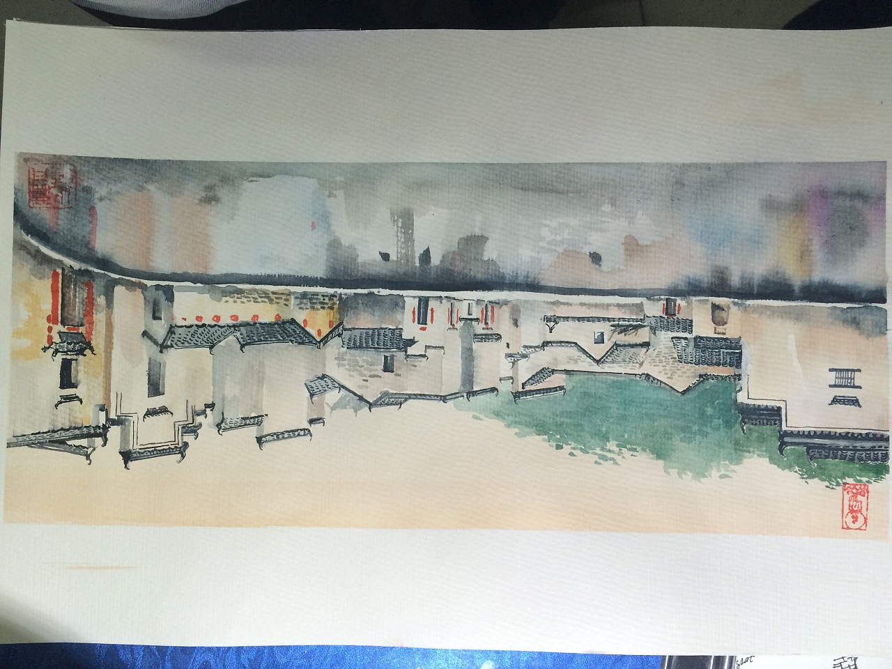 宏村写生|纯艺术|绘画|贾丹丹 - 原创作品 - 站酷 (zcool)