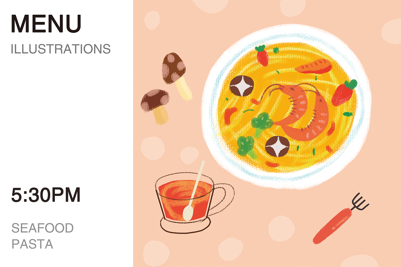 美食菜单插画（图ZMjE0MzM3NDUy） - 创作习作 - 站酷设计师小咪uu原创素材 - 站酷ZCOOL