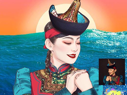 蒙古美女（个人主页-ZNTYwNDEzNzI=） - 商业插画 - 站酷设计师ZHUNA夏七三原创素材 - 站酷ZCOOL
