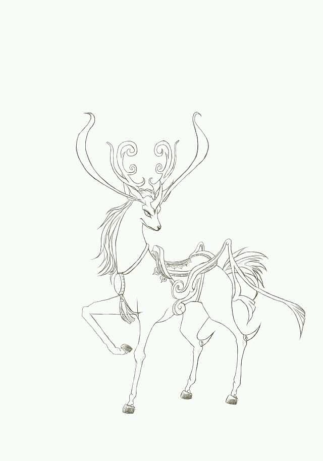如何画一只鹿神鹿图片