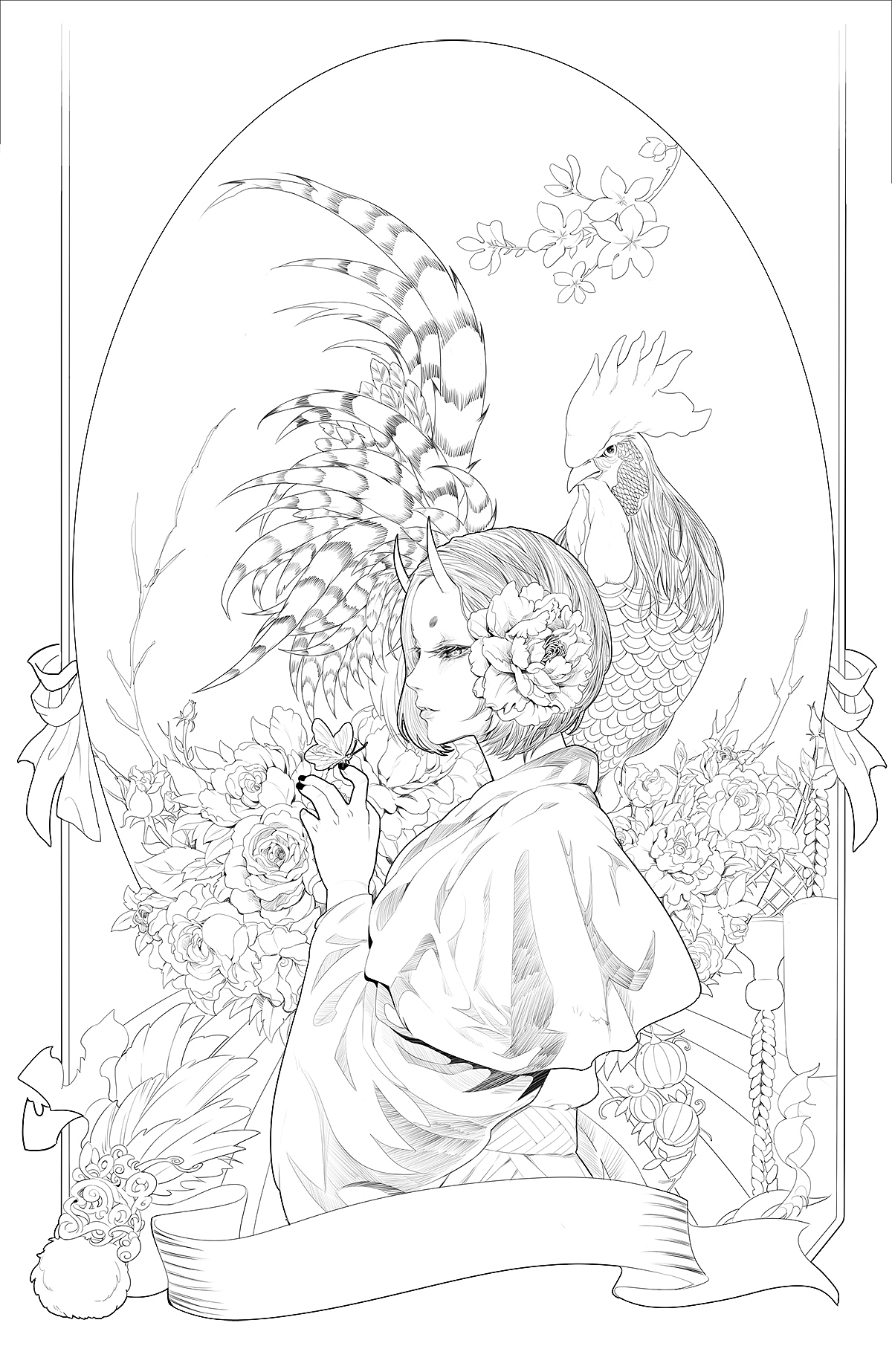 鸡年贺图！《花开富贵.金鸡报喜》 ！ ！ ！（图ZNjkzMjI2NDg=） - 单幅漫画 - 站酷设计师朽木可雕oooeo原创素材 - 站酷ZCOOL