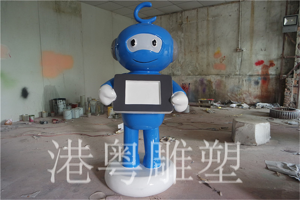 可装设备定制玻璃钢消毒AI机器人外壳造型雕塑树脂摆件