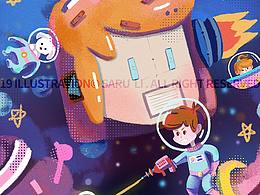 原创插画-《睡前故事 - 姐姐号？》