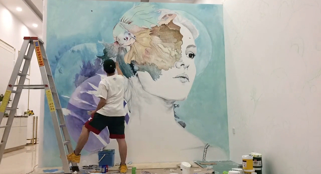 墙绘 广州墙绘 墙绘品牌 背景墙墙绘（图ZMTc3NzQ2NTUy） - 新锐潮流插画 - 站酷设计师壹家艺术墙绘壁画原创素材 - 站酷ZCOOL