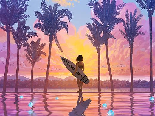 冲浪少女