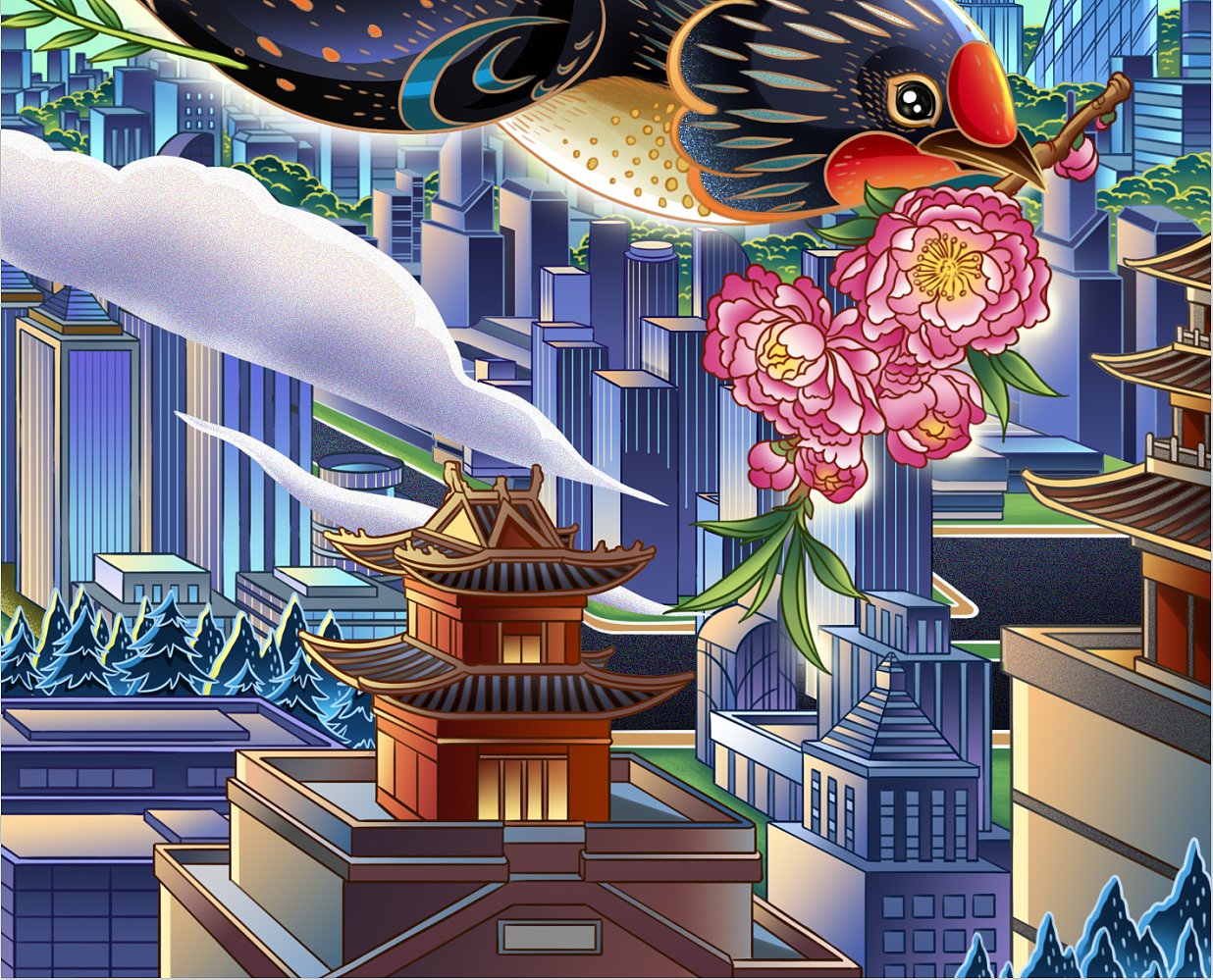 中海地产节气插画