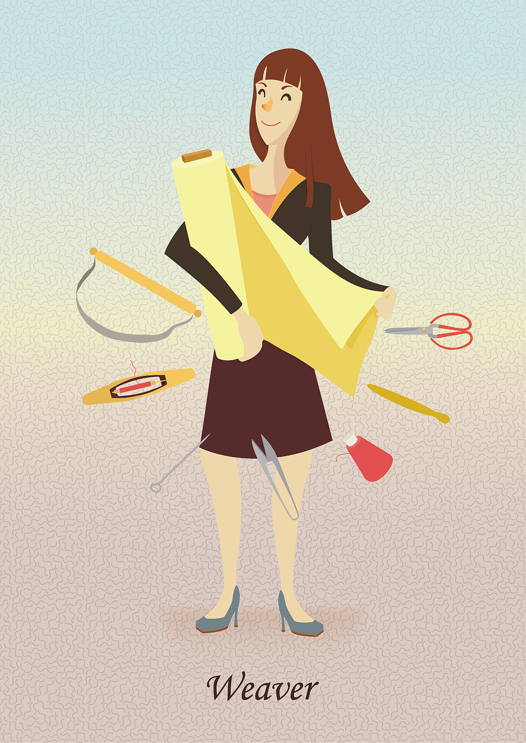 为medneta组织画的一组手艺人插画