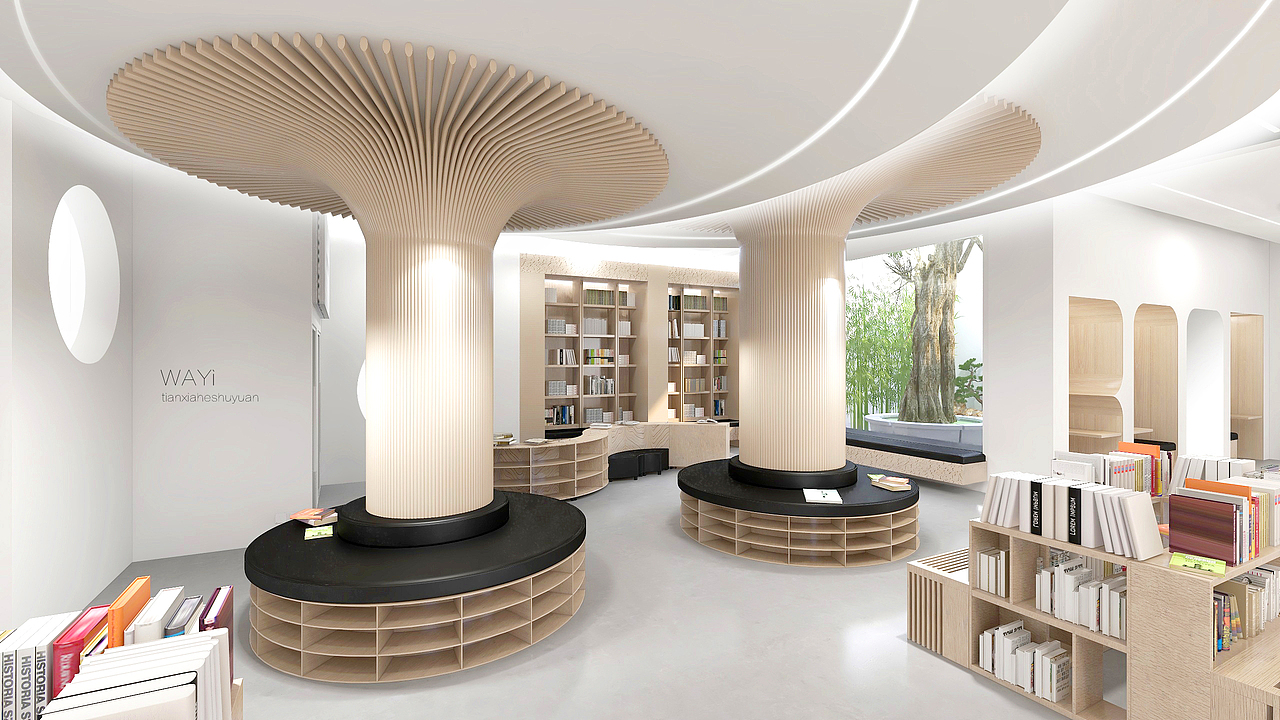 楼梯间处的一面墙做了镂空，让所有空间都有一定的连接