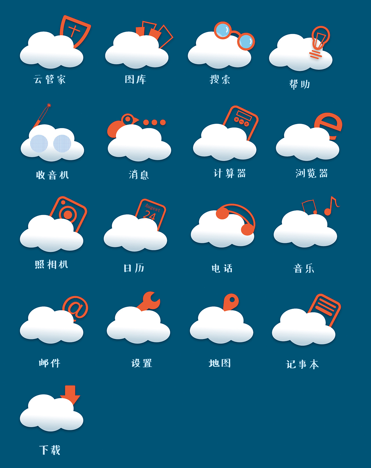 云彩主题图标设计