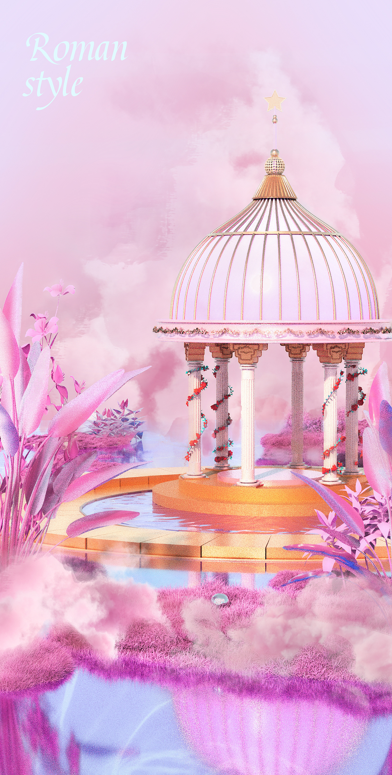 c4d罗马风格建模渲染粉色系（图ZMzQ0MTQ4ODYw） - 场景 - 站酷设计师设计不是尸原创素材 - 站酷ZCOOL