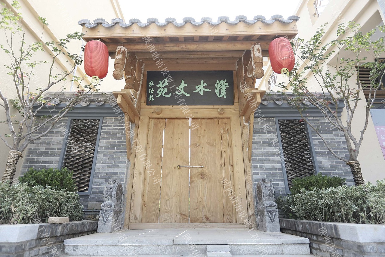 唐语砖雕中式餐饮门头案例