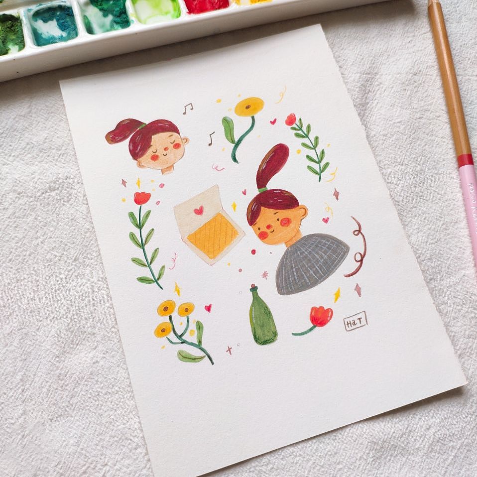 水粉丙烯插画（图ZMzQwNTE3OTUy） - 儿童插画 - 站酷设计师_壶阿汤_原创素材 - 站酷ZCOOL