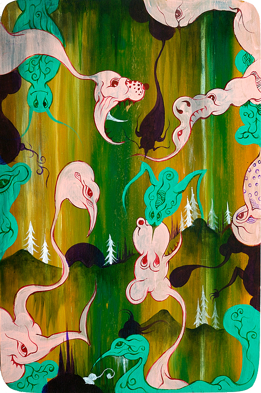 四方会战图 24X35CM 木板丙烯