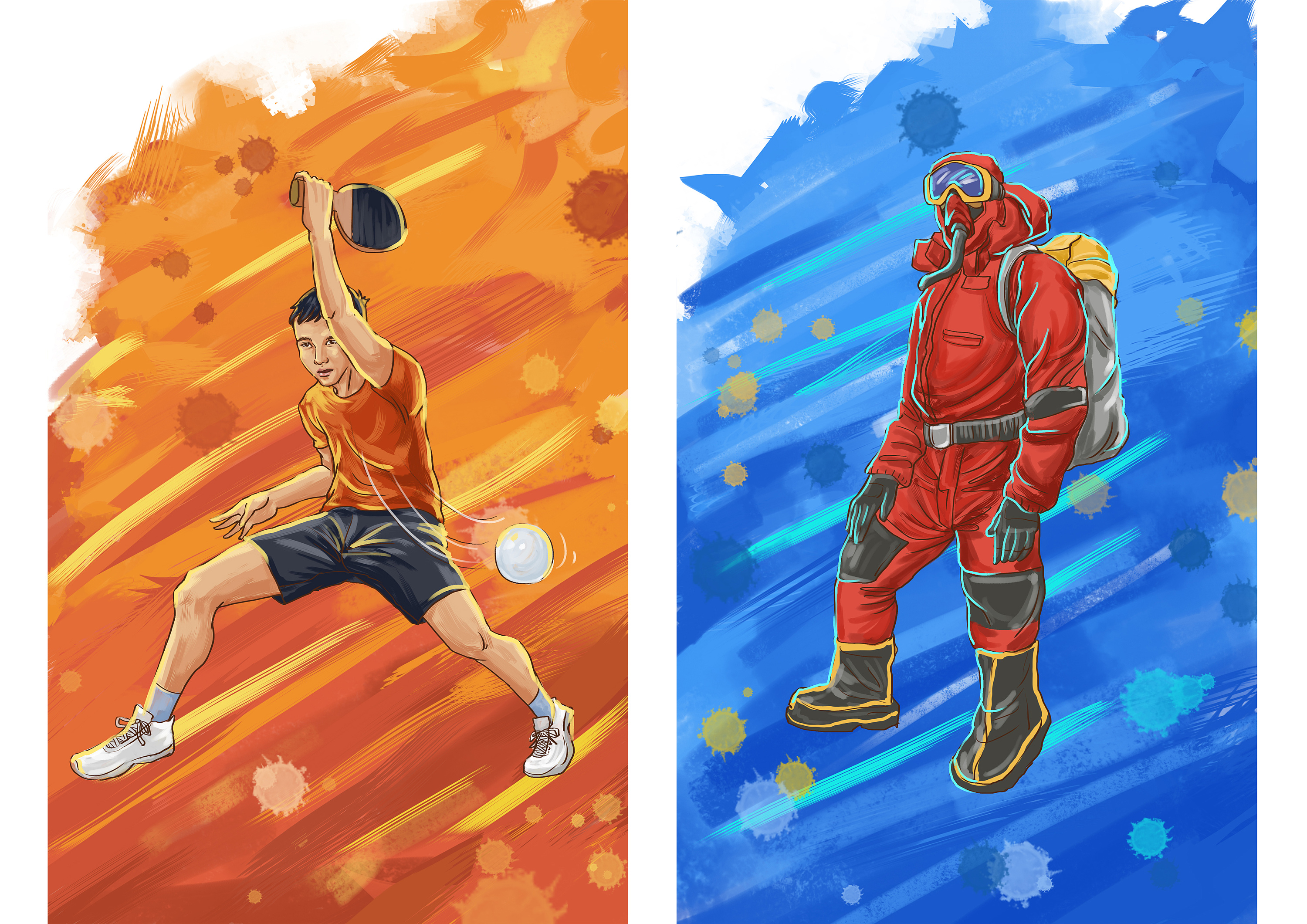 献礼70周年国庆《人民日报》&阿迪达斯主题插画