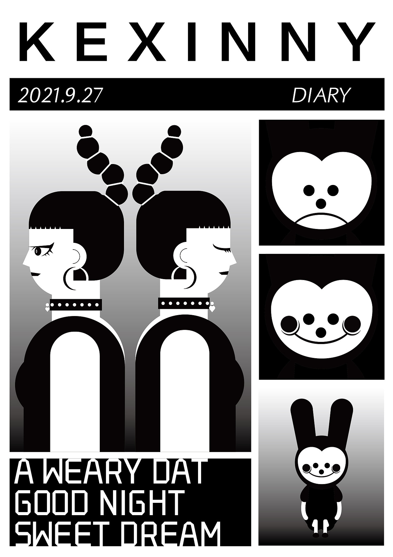 每日摸鱼 黑白插画练习（图ZMjcyNTM0MzA0） - 创作习作 - 站酷设计师快乐肚子KGS原创素材 - 站酷ZCOOL