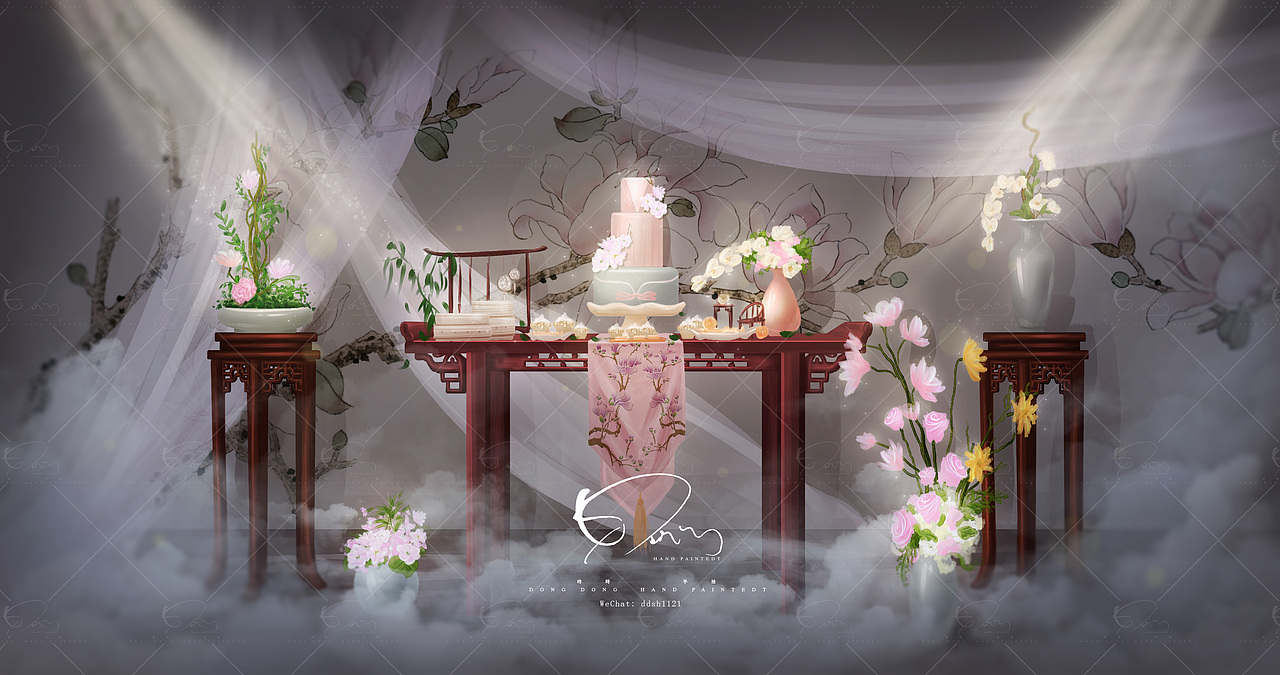 咚咚婚礼手绘作品欣赏（图ZODk2MDI2NzY=） - 舞台美术 - 站酷设计师咚咚婚礼手绘原创素材 - 站酷ZCOOL
