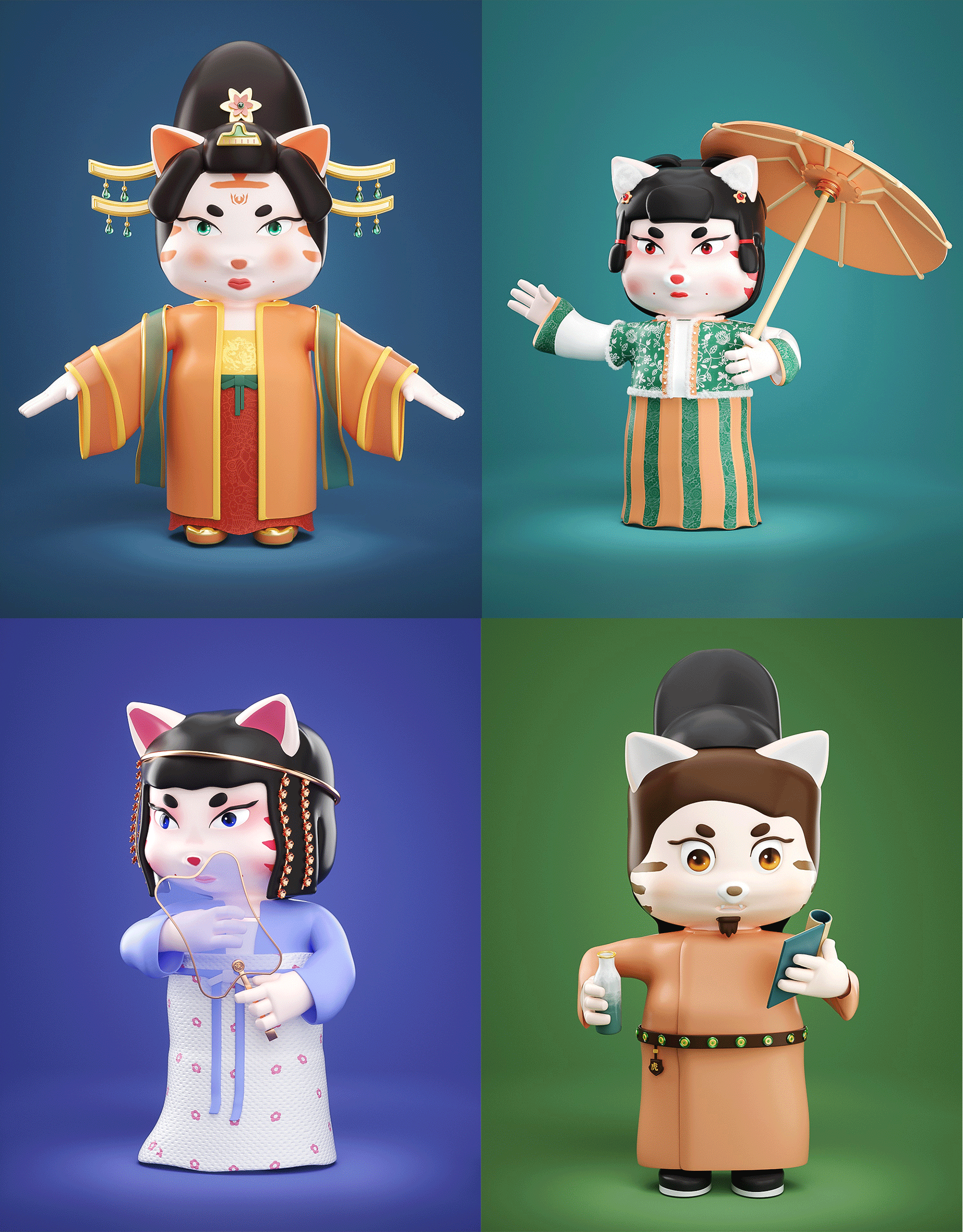 虎虎ip 盛世唐风|三维|人物/生物|白gei_原创作品-站酷zcool