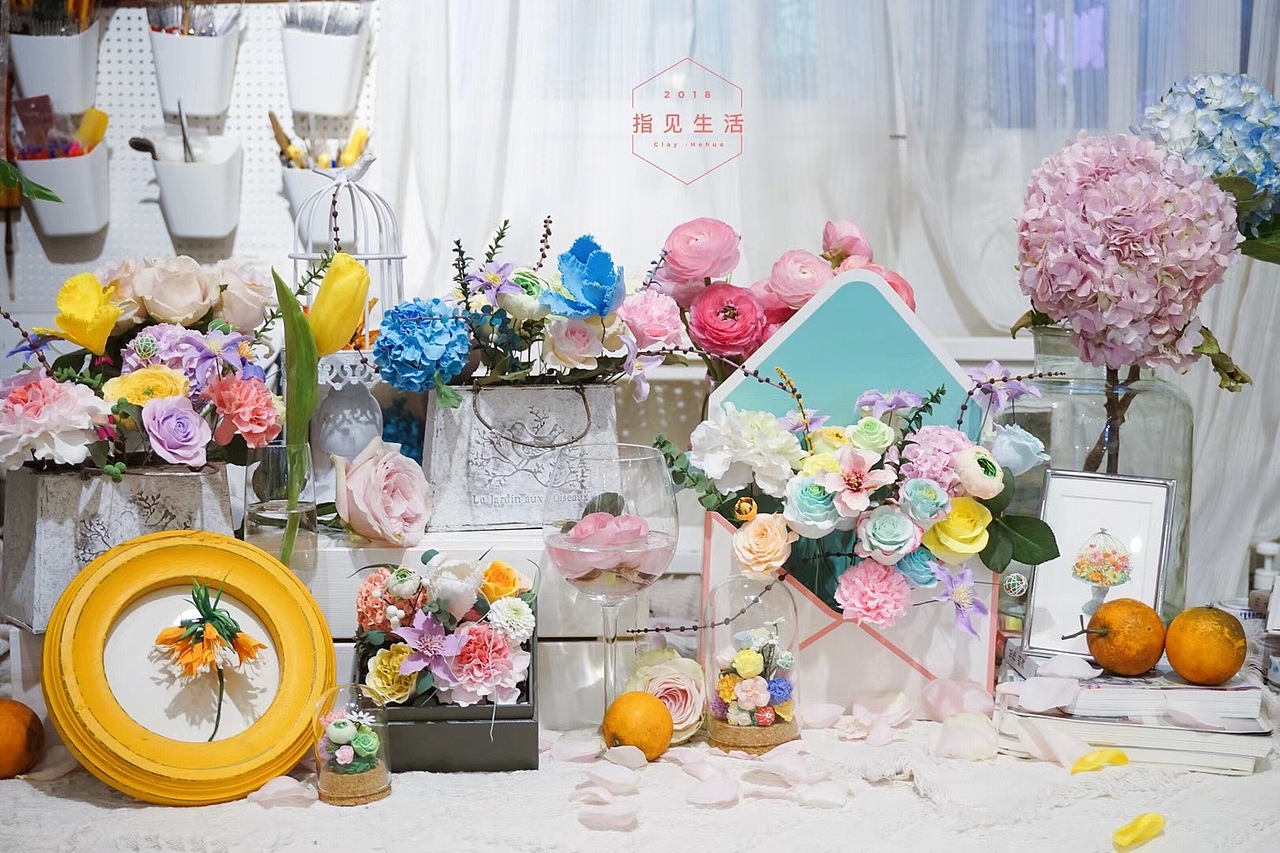 粘土花艺作品