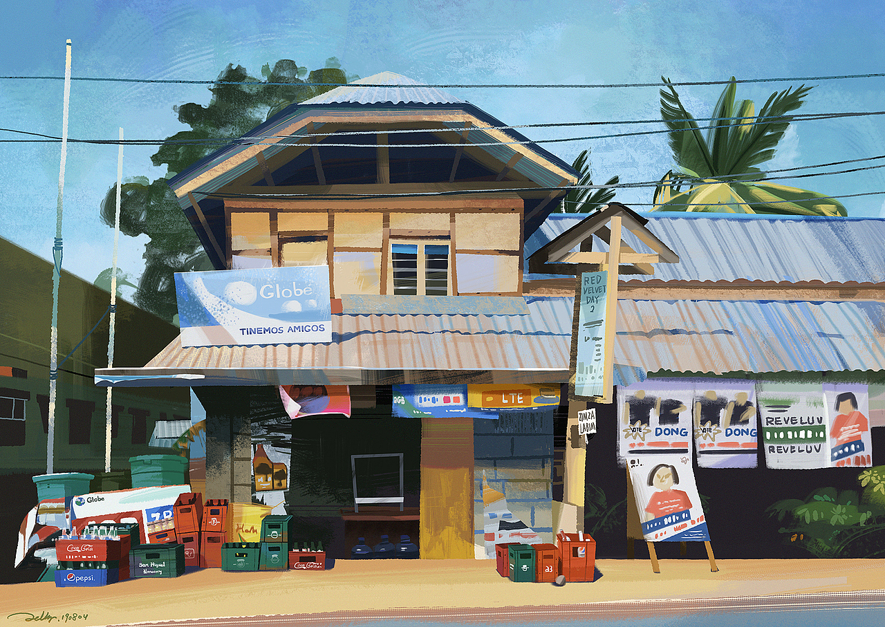 风景插画（图ZMjYxMzY3MTQ4） - 创作习作 - 站酷设计师摘梨_jelly原创素材 - 站酷ZCOOL