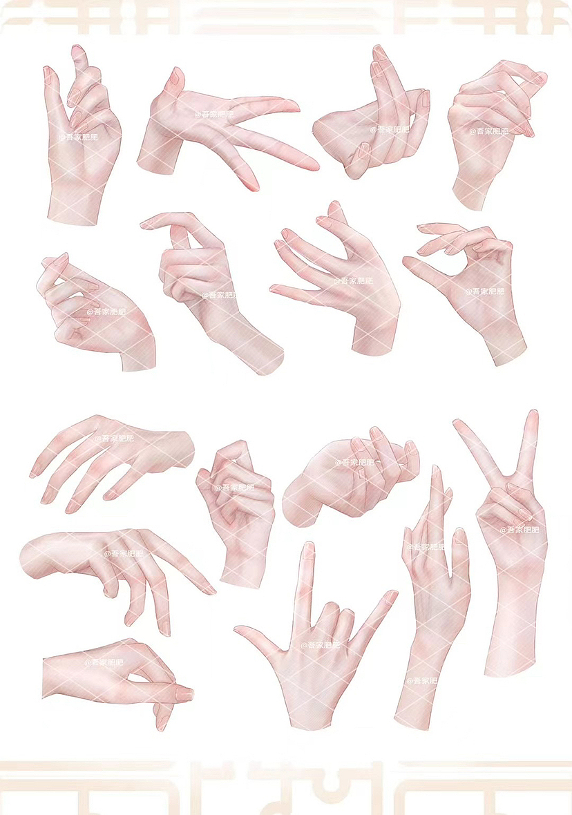 【可商用手素材】一套64只僅需￥69.9（圖ZMzY4NjU3OTU2） - 商業(yè)插畫 - 站酷設(shè)計(jì)師吾家肥肥原創(chuàng)素材 - 站酷ZCOOL