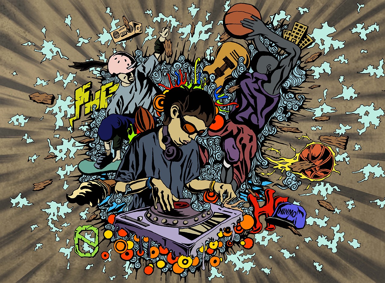  青春.魂> 涂鸦式插画