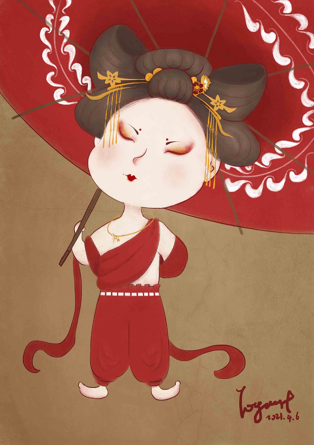 扁平风插画头像