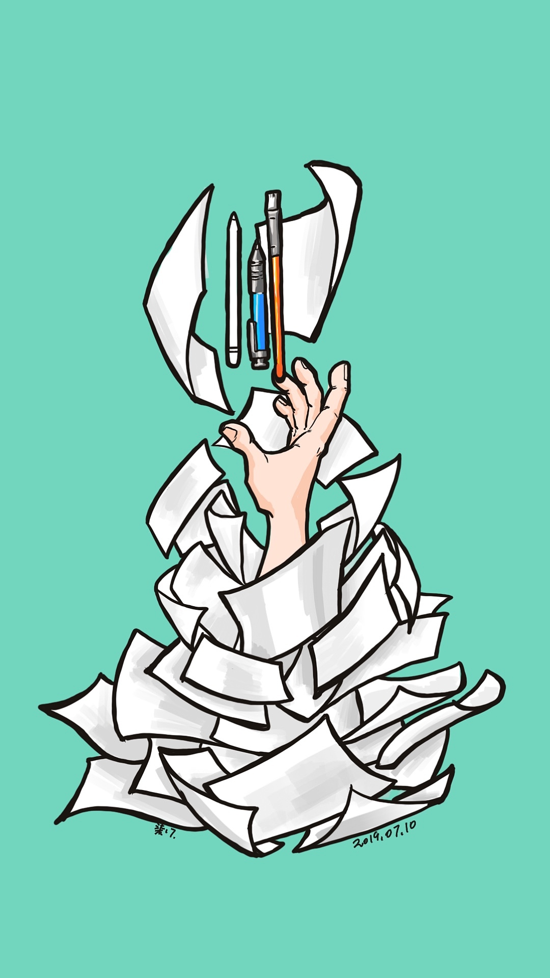 Jobs系列插画第一季合集（图ZMTY5OTg3OTAw） - 新锐潮流插画 - 站酷设计师柒点7原创素材 - 站酷ZCOOL