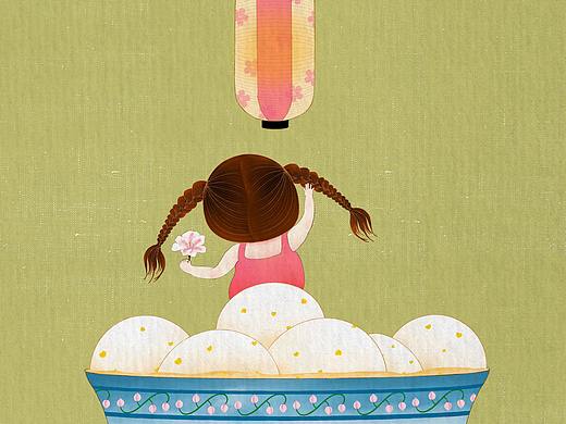 【插画习作】元宵节-摘花灯