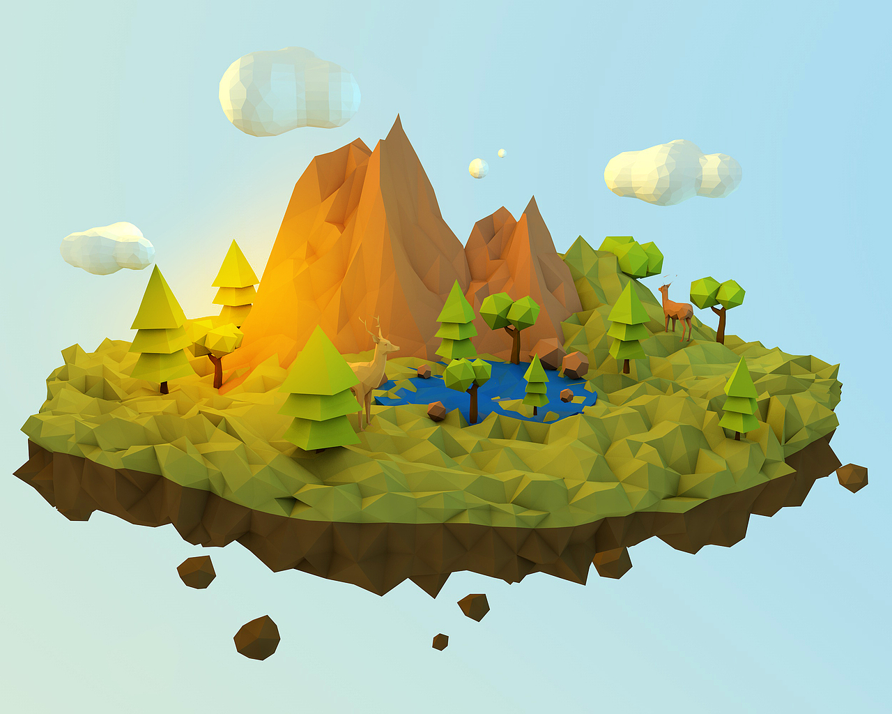 c4d低多边形（图ZOTg0ODIwMDQ=） - 建筑/空间 - 站酷设计师仙女凡凡原创素材 - 站酷ZCOOL