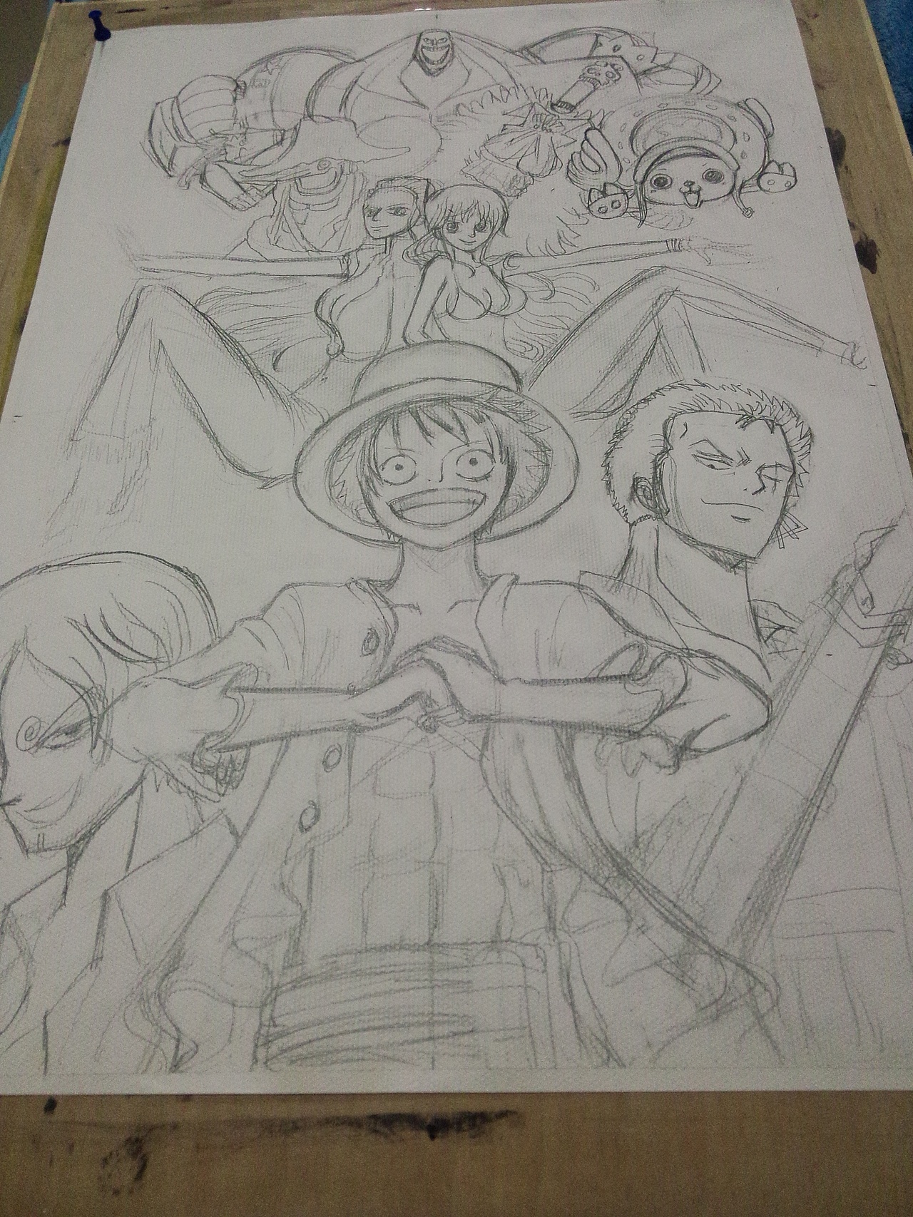 路飞——临摹水粉画（图ZNzAxNTQxODA=） - 创作习作 - 站酷设计师飞奔的大长腿儿原创素材 - 站酷ZCOOL