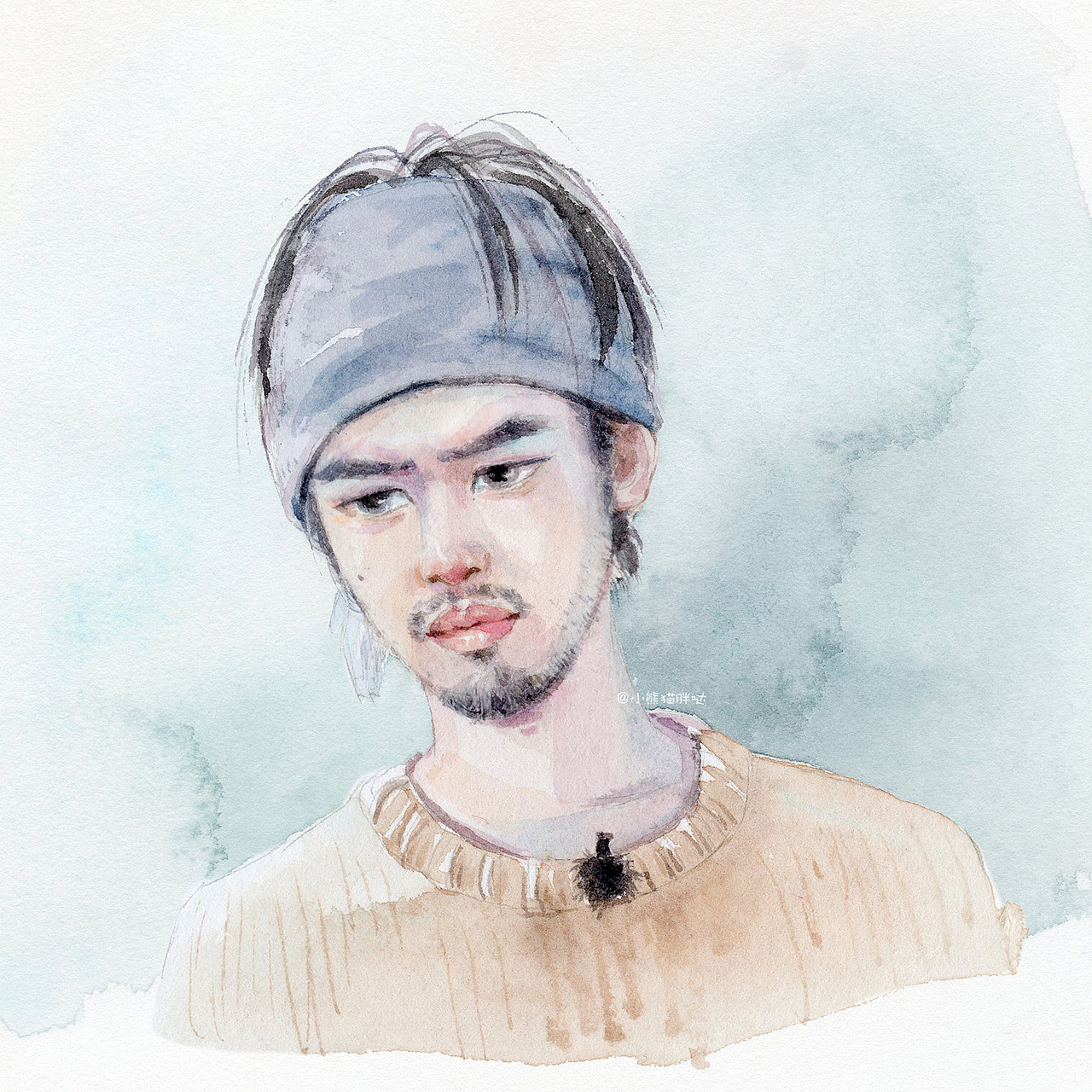 【小熊猫】花儿与少年水彩插画手绘人物水彩插画教程人物卡通头像手绘水彩（图ZNzg1ODM3OTY=） - 商业插画 - 站酷设计师熊猫胖哒原创素材 - 站酷ZCOOL