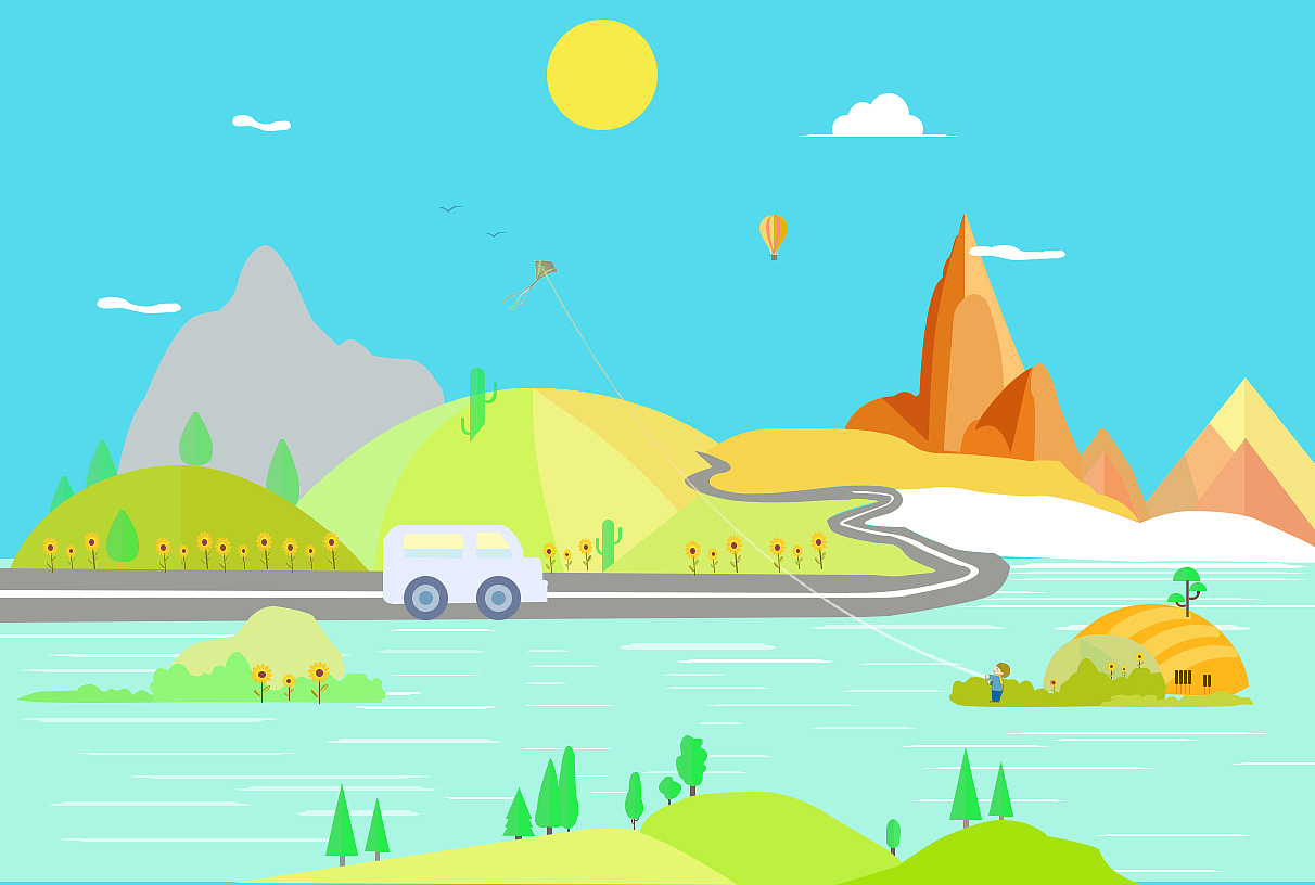 春夏秋冬四季插画（图ZMTQ4NDE2Njky） - 创作习作 - 站酷设计师郝捣鼓原创素材 - 站酷ZCOOL
