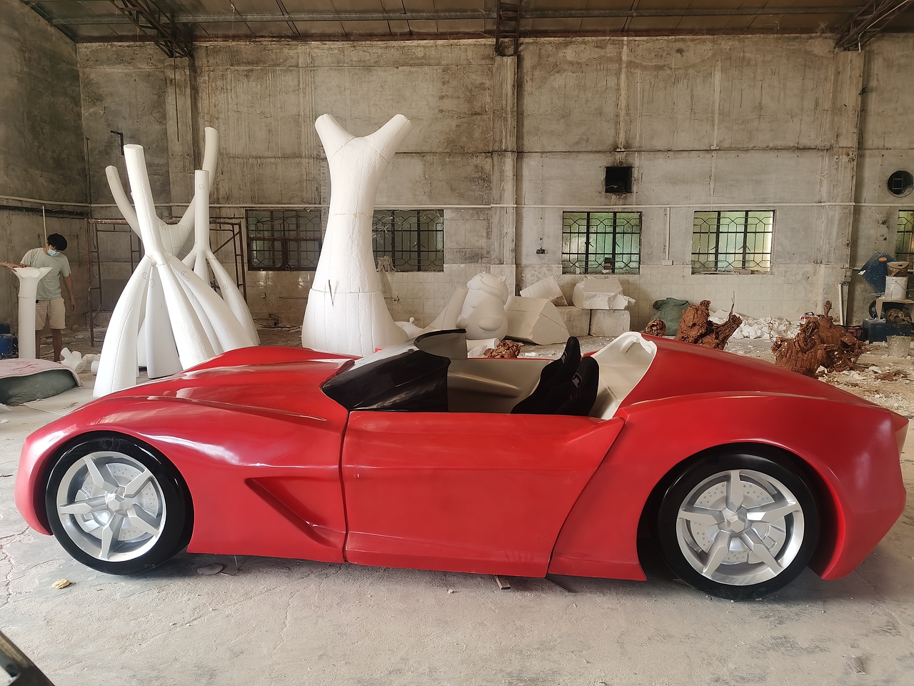 展览道具摆件玻璃钢仿真1比1汽车模型雕塑跑车外壳定制