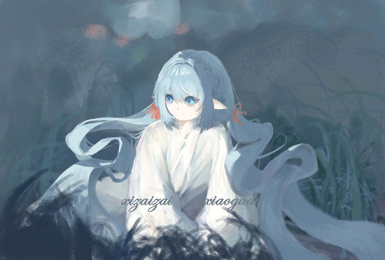 不知道她在看什么呢