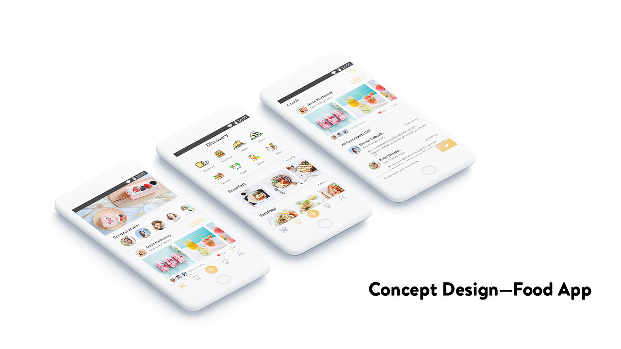 美食App概念设计（图ZODgyNzg0MDQ=） - APP界面 - 站酷设计师我是飞天兜原创素材 - 站酷ZCOOL
