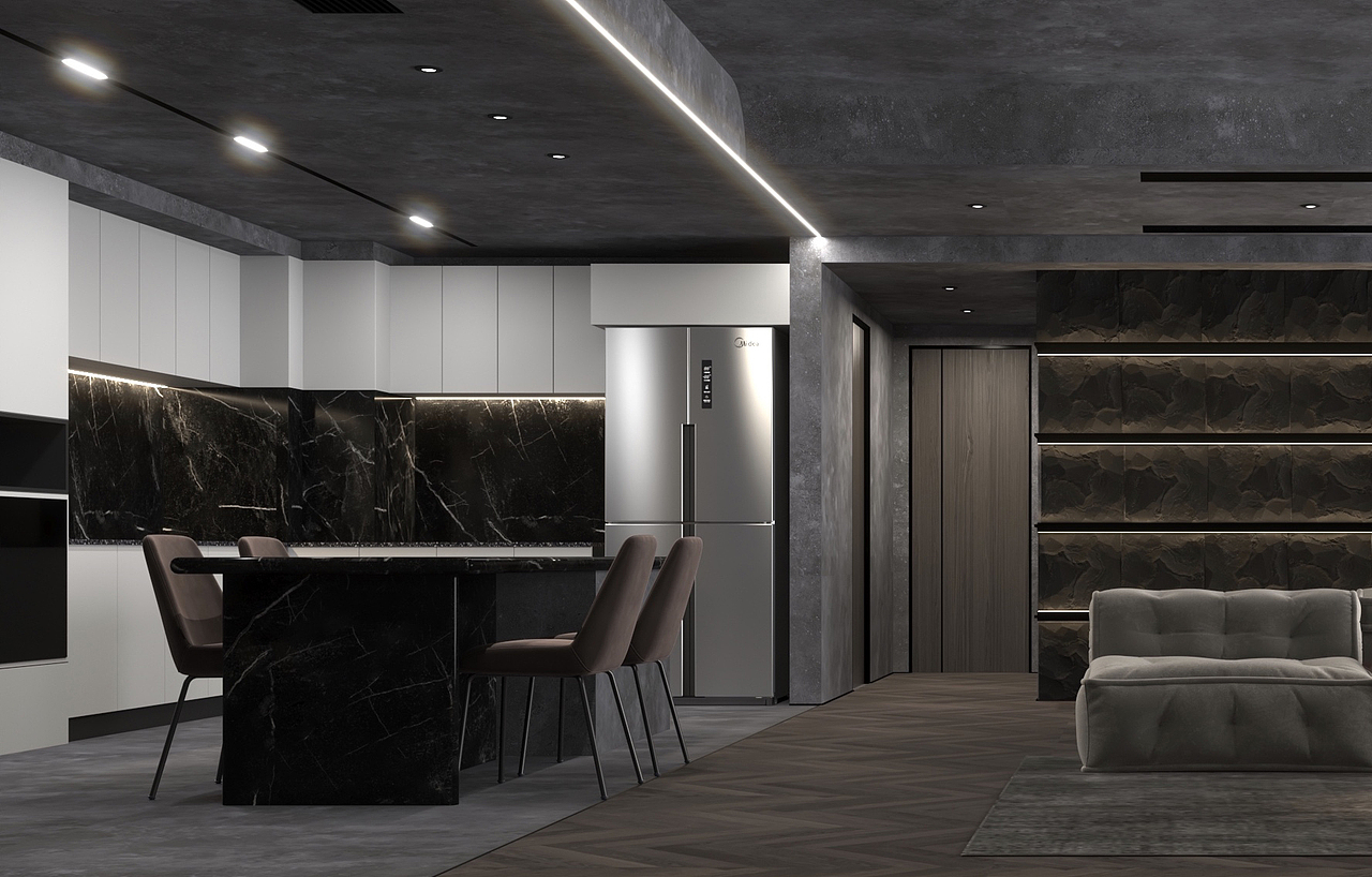 水泥灰现代风格平层