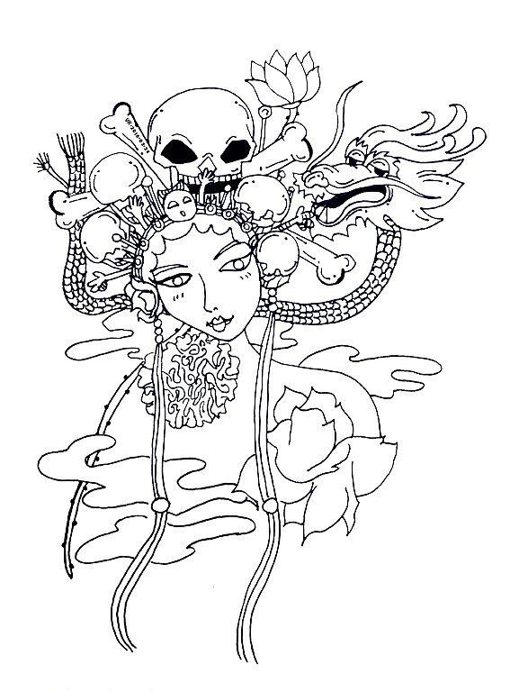 刀马旦手绘线描