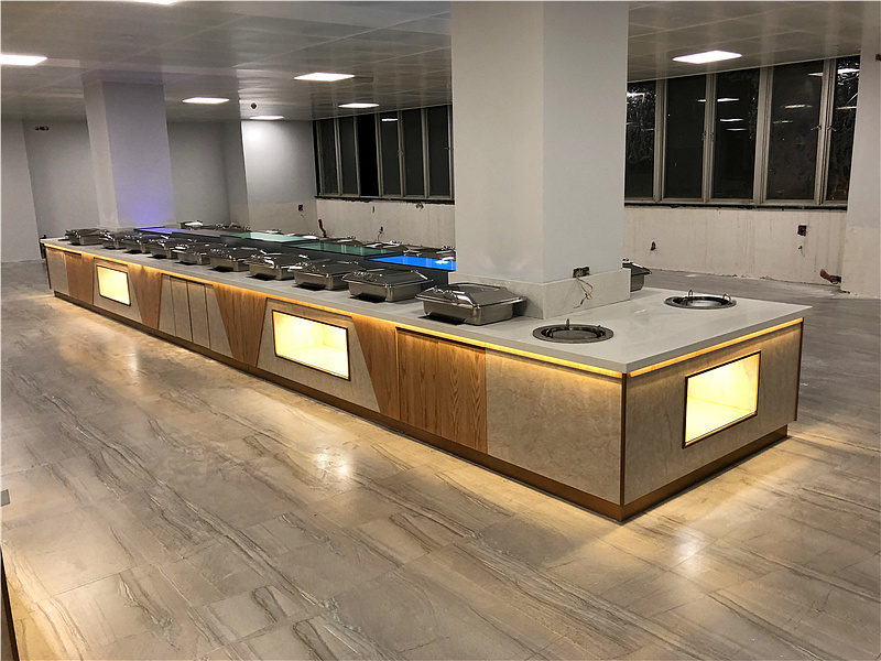 石材自助餐台设计制作 仿石材uv餐台定制