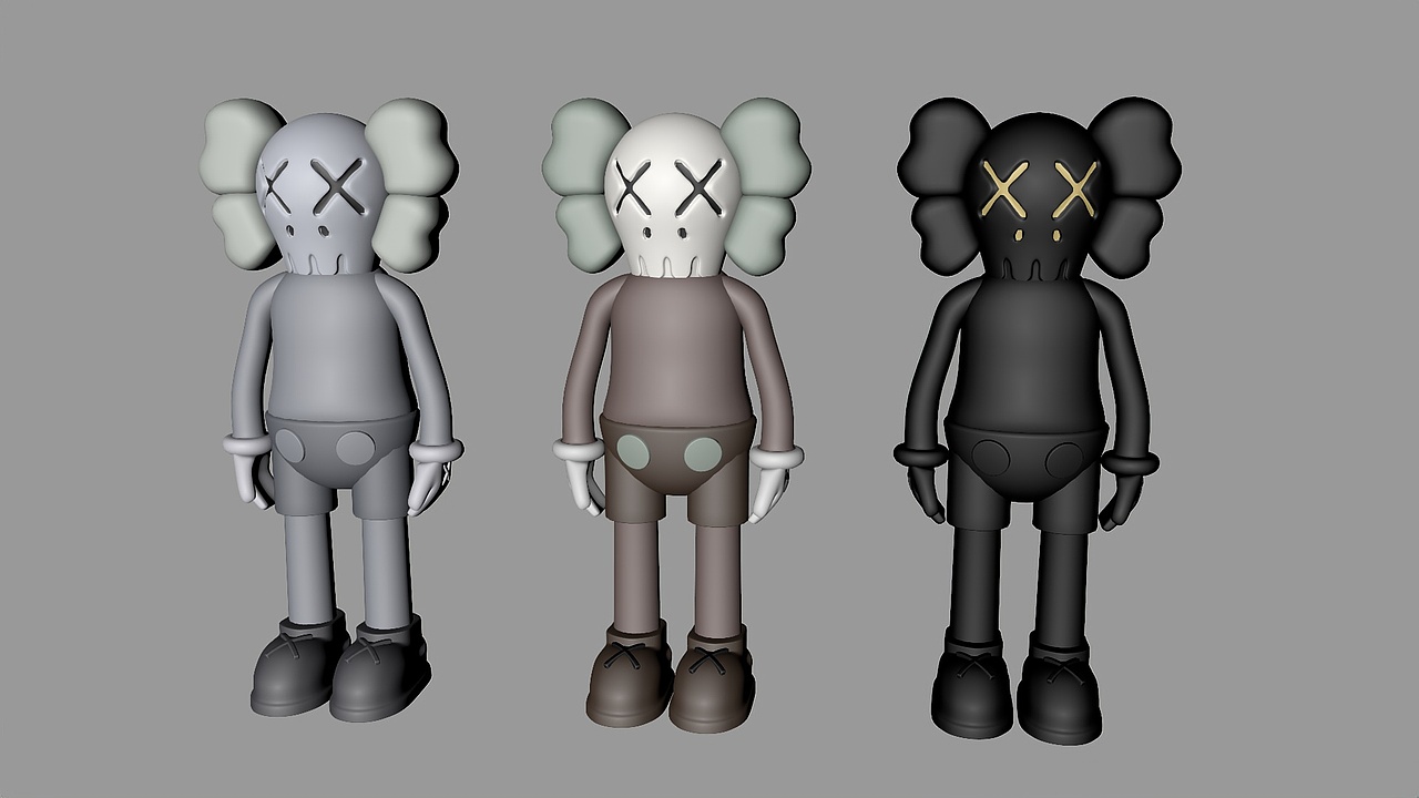 c4d建模 kaws芝麻街