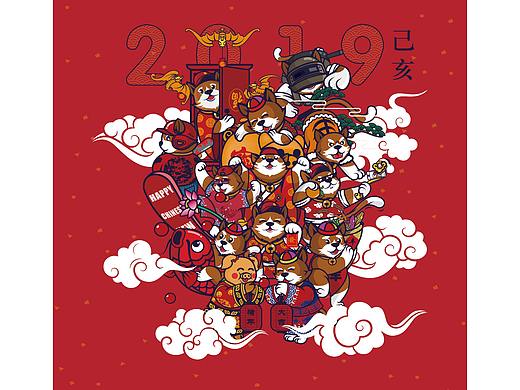 祥瑞猫咪闹新春 文创图案设计