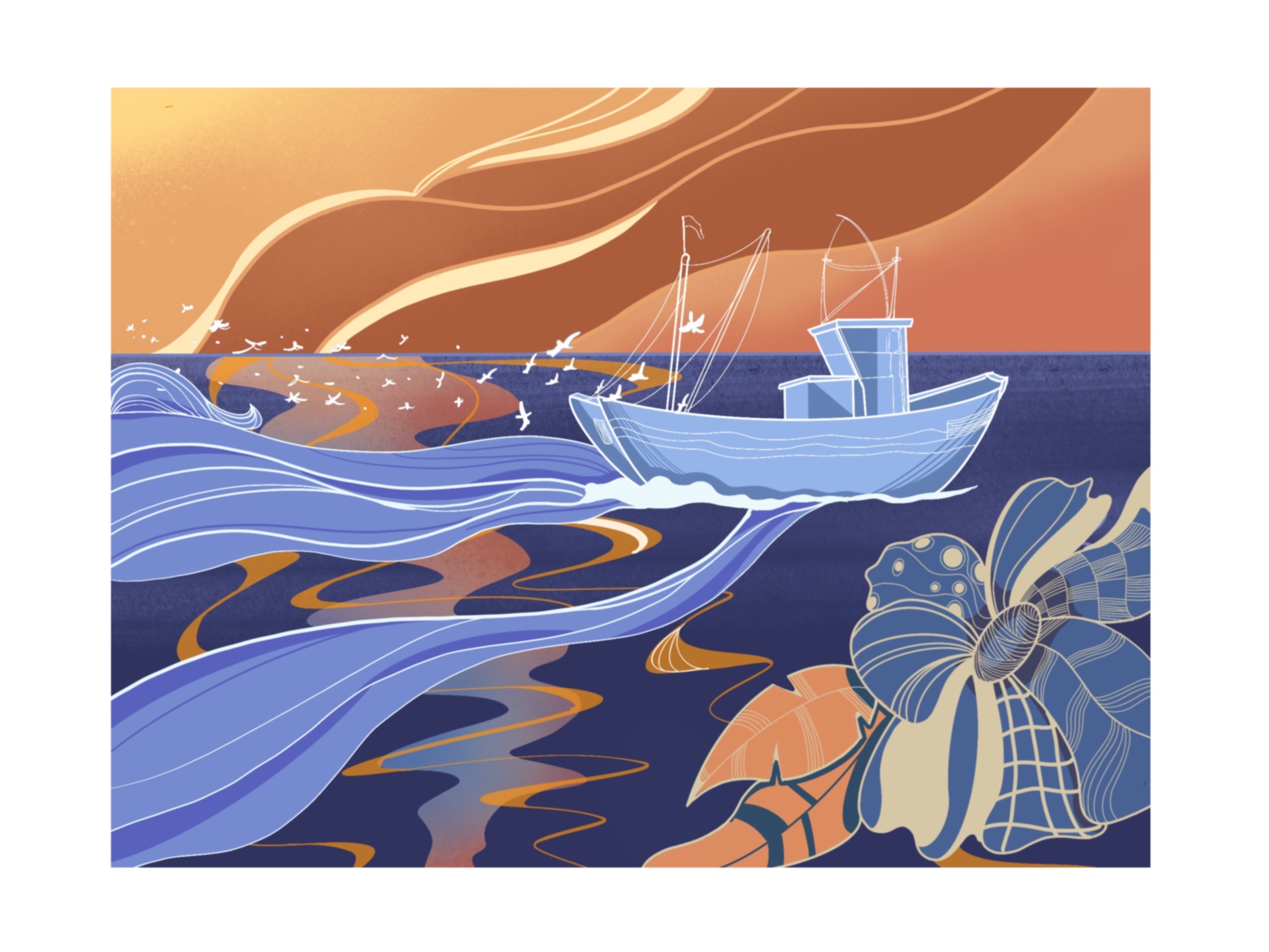 《菠萝的海》|插画|创作习作|小屁玫 - 原创作品 - 站酷 (zcool)