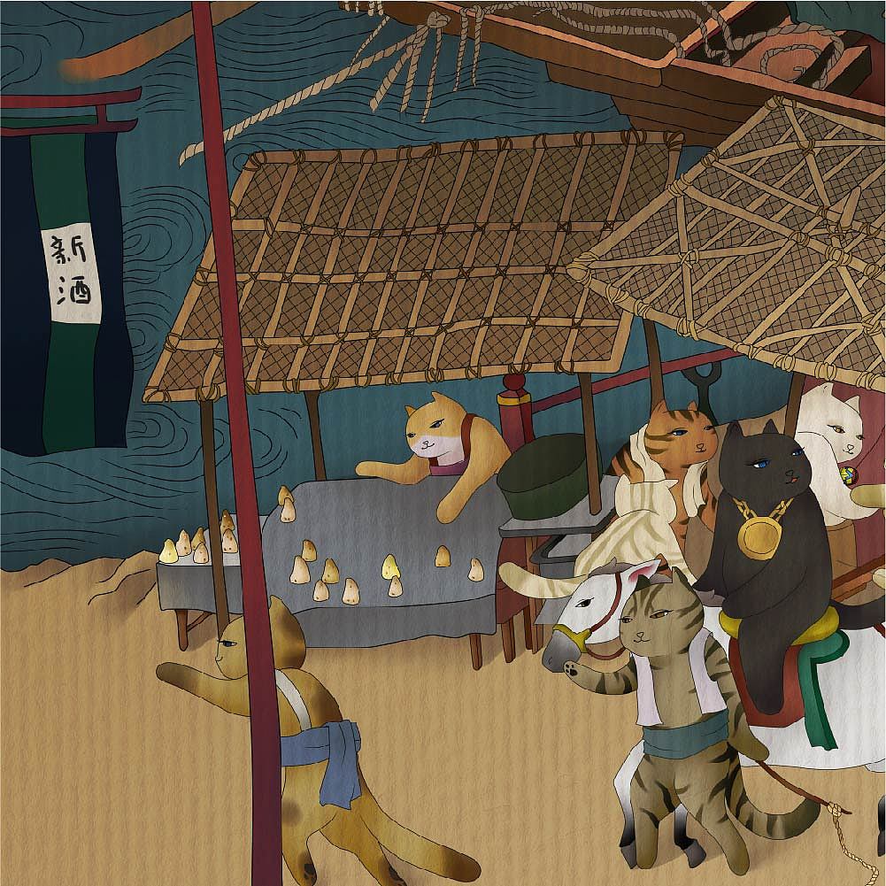 清明上猫图（图ZODQ3MjI0Mjg=） - 艺术插画 - 站酷设计师浪味仙柳三原创素材 - 站酷ZCOOL