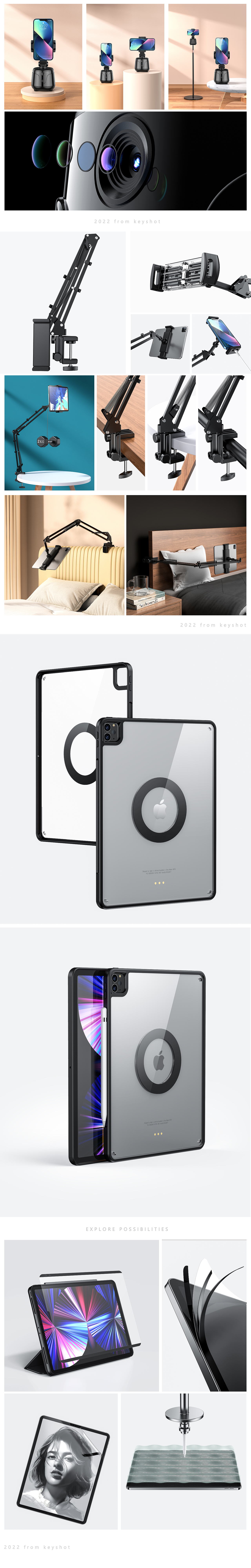 《产品渲染》21.4-22.3年度总结-特斯拉&支架&补光灯（图ZMjk1ODY1NTQw） - 产品 - 站酷设计师明决原创素材 - 站酷ZCOOL